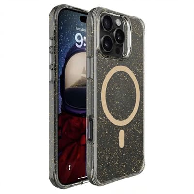 imoshion Hoesje - Geschikt voor Apple iPhone 16 Pro Max - Glitter Backcover geschikt voor MagSafe 2.0 - Goud