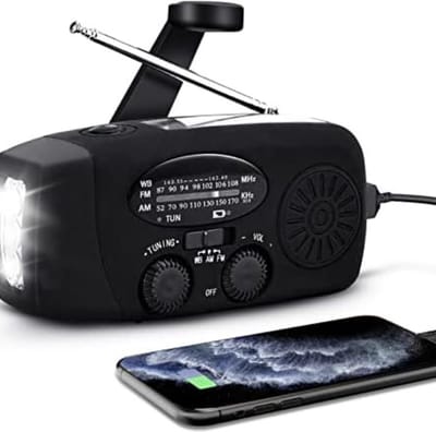 Radio Op Batterijen Voor Rampen - Radio Opwindbaar - Noodradio - Noodradio Solar Opwindbaar - Zwart