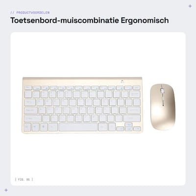 Dailygoods - Toetsenbord-muiscombinatie - Ergonomisch toetsenbord - Draadloos en ultradun - Goud - Geschikt voor notebook - 78 toetsen - Perfect voor...