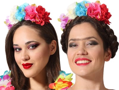 Verkleed diadeem/tiara - bloemen - Day of the dead - Hawaii thema - Halloween/Carnaval
