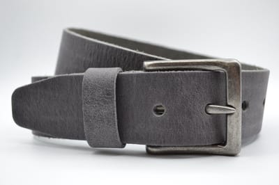 Grijs Glad Leren Riem - Italiaans Rundleder - Heren Dames Unisex - Taille maat: 85 cm - Totale lengte: 100 cm - Merk: Scotts Bluf