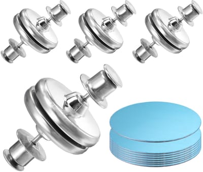 Dailygoods - Magnetische douchegordijn-zijclips - Waterdichte sluiting - Zilver - Windstoppers - Houdt gordijnvoering gesloten tegen muur - Geschikt v...