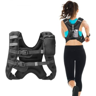 VEVOR Gewichtsvest 7,32 kg met reflecterende streep, verstelbare gesp, lichaamsgewichtsvest voor mannen en vrouwen, trainingsuitrusting voor krachttraining, hardlopen, joggen, fitness, afvallen