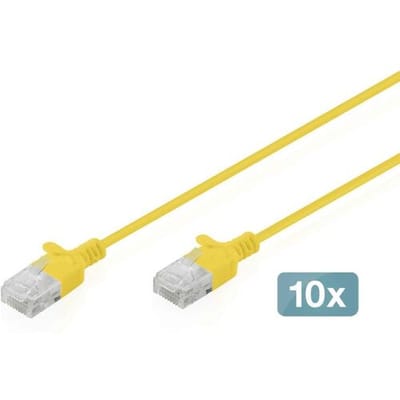 Digitus DK-1618-010S-Y-10 RJ45 Netwerkkabel, patchkabel CAT 6 U/UTP 1 m Geel 10 stuk(s)