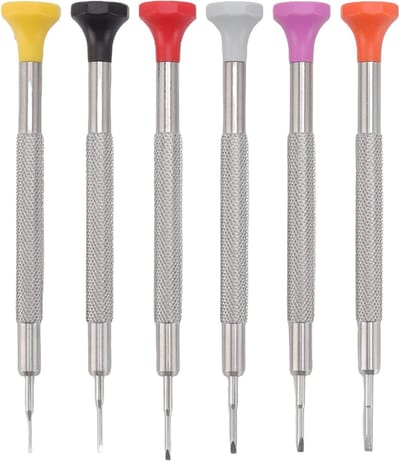 Professionele Schroevendraaierset voor Horlogemakers - Precisie Gereedschap voor Horlogeherstel en Sieradenwerk, Mini Zilverkleurige Schroevendraaiers