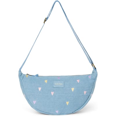 Studio Noos denim fanny pack light blue hearts