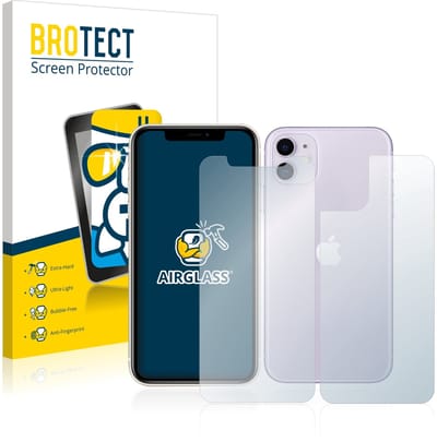 Screenprotector voor Apple iPhone 11 (Voor+Achter) Beschermglas transparant