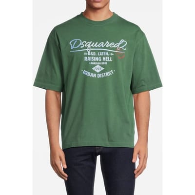Dsquared2 T-shirt Green Talla: M | Camisetas con Decoración Impresa Outlet | Hombre | Verde
