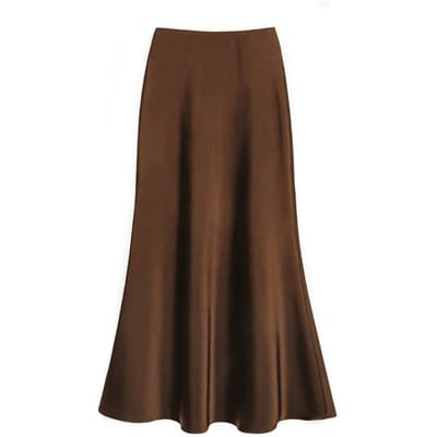 Hoge Taille Slankmakende Midi Lengte Satijn Acetaatzijde Gladde Halve Rok Lente/zomer Wikkel Billen Fishtail A-lijn Lange Rok 5XL