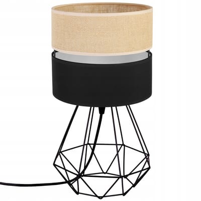 Light-Home JUTA PAGO 2450 - Tafellamp - Metaal - Stoffen Lampenkap - Zwart