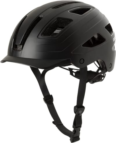 AGU Cit-E - Helm - Unisex - Zwart - 52-58cm - Met LED-achterlicht - Direct-dial verstelsysteem - 13 ventilatieopeningen - Beschermend klepje - Gerecycled materiaal