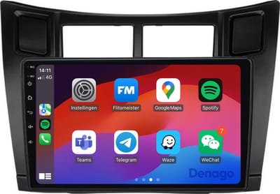 CarPlay autoradio geschikt voor Toyota Yaris | 2005 t/m 2012 | Android 13 | 9 inch | Draadloos Apple CarPlay & Android Auto | 2GB + 32GB | QuadCore processor | Denago DNG-A297 | 2025 model | 2005 2006 2007 2008 2009 2010 2011 2012 | Bluetooth & Wifi