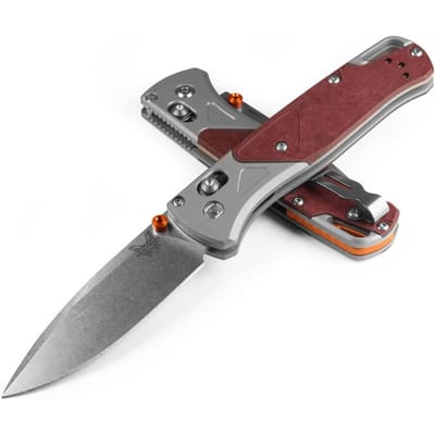 Benchmade Bugout Grey/Redstone Aluminium & Richlite