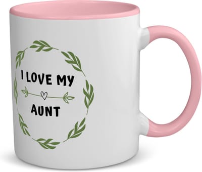 Akyol - i love my aunt koffiemok - theemok - roze - Tante - liefste tante - verjaardag - cadeautje voor tante - tante artikelen - kado - geschenk - 350 ML inhoud