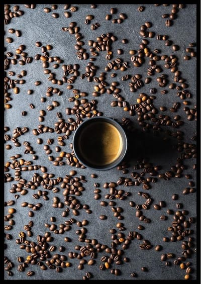 Poster Koffiebonen- 30x40cm met Fotolijst – Keuken Poster – Ingelijst