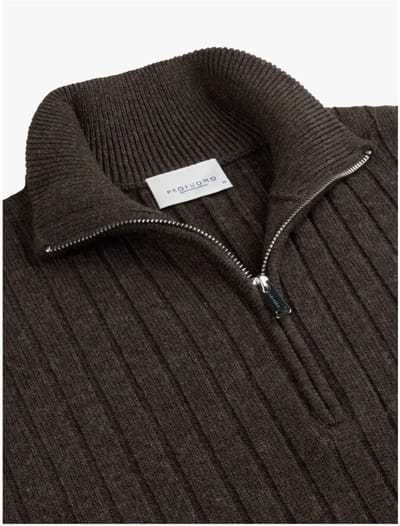 Profuomo - Trui Bruin Profuomo Lange Mouw Overhemd Bruin Ppwj30019
