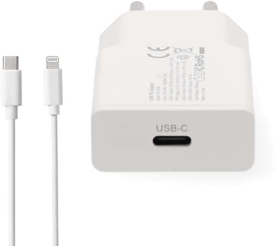 Nedis Oplader - 20 W - GaN - PD3.0 - 1.67 / 2.22 / 3.0 A - Outputs: 1 - USB-C - Lightning 8-Pins (Los) Kabel - 1.00 m - Automatische Voltage Selectie - Wit
