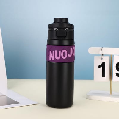 Nouvelle Tasse à Ressort en Acier Inoxydable Grande Capacité avec Poignée Tasse Thermos à Double Boisson Gourde de Sport Portable d'Extérieur 660ml