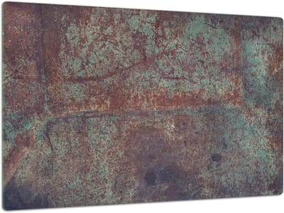Glazen Keukenbord - Snijplank Glas - Werkblad Beschermen - Hittebestendig Glas - 80 x 52 cm - Vintage Rusted Metal