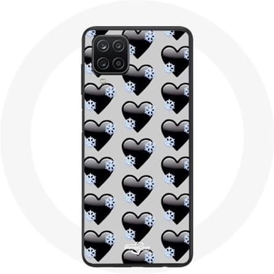 Coque - Samsung - Galaxy A12 - Noir - Cœurs - Souple noir