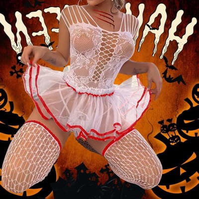 Sexy Lingerie Dames Kant Bh met Ceintuur voor School Rollenspel - V-Hals Lace-Up Bandage String, Verführende Onderkleding en Erotische Mode