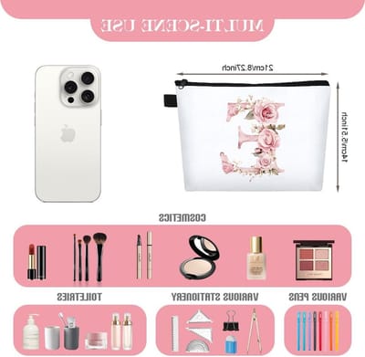 Persoonlijke A-Z Make-up Tas voor Vrouwen - Unieke Cosmetica Tas, Reis Toilettas, Cadeau voor Bruidsmeisjes en Verjaardagen