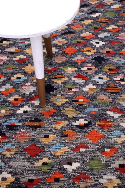 Kleurrijk Tapijt Laagpolig Handgeweven Wollen Vloerkleed - Koho Afghan Kelim 135x85 - 135x85cm- Modern - Woonkamer - Salon - Slaapkamer - Eetkamer