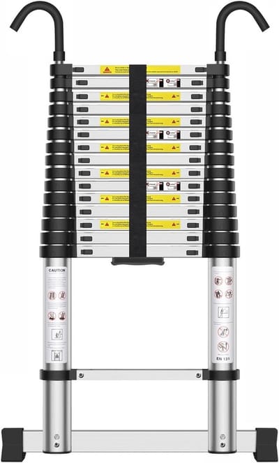 Verstelbare Telescopische Ladder 6,2m - Stevige Aluminium Loopplank voor Magazijn en Atelier
