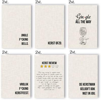 12 dubbele kerstkaarten 12 stuks met envelop - Grappige kerstkaarten - Dubbele kerstkaarten - wenskaarten - feestdagen kaarten - kerstkaart met envelop - Set kerstkaarten