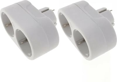 Benson Stopcontact Splitter - 3x stuks - duo - wit - randaarde - stopcontactsplitters