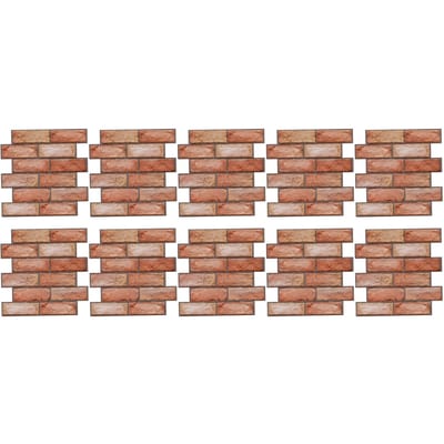10 stuks 3D baksteenpanelen PVC waterdicht gemakkelijk schoon te maken muurstickers voor huisdecoratie beige