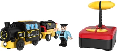 Trein - Bestuurbare trein met licht- en geluidseffecten - Goederentrein - Incl. batterijen - voor - Houten treinbaan - Houten trein - Playtive - VI Online Products