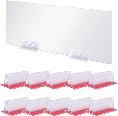 Set van 10 Heavy Duty Zelfklevende Paneelhouders voor Acrylplaten - Duurzame Bevestiging voor Informatiekaarten en Prijskaartjes