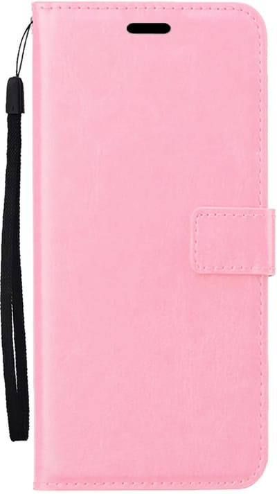 Hoes - Met Pasjeshouder - Geschikt voor Samsung Galaxy A37 - Luxe Bookcase Portemonee - Flip Case - Kunstleer Book Case - Flipcase - Book Cover - Walletcase - PortemonneeHoes - Lichtroze