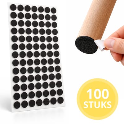 Twenty4seven® Stoelpoot Beschermers 100 Stuks - Vloerbeschermer Anti Kras - Zelfklevend Meubelvilt & Stoelviltjes - Viltjes Ø15mm & 3mm Dik