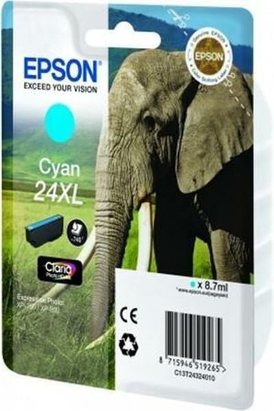 24XL inktcartridge cyaan high capacity 8.7ml 740 pagina's 1-pack blister zonder alarm
