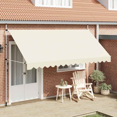 vidaXL - Luifel - handmatig - uittrekbaar - 400 - cm - crème