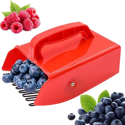 Bessenplukker - Fruitverzamelaar Bessenkam - Efficiënt Bessen Plukken - Metalen Kam - 22 x 14 x 75 cm - Rood