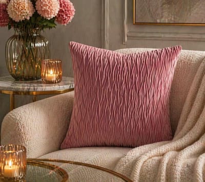 Velvet Ripple Elegance Collection Kussenhoes - Oudroze - 45x45 cm