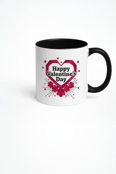 Valentijnsdag Mok 'Happy Valentine's Day' | Uniek Hart Design | Romantisch Cadeau
