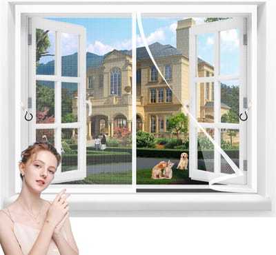 Magnetisch Vliegengaas Raam Automatisch - Zelfklevend zonder Boren - Perfect voor Kinderen en Huisdieren