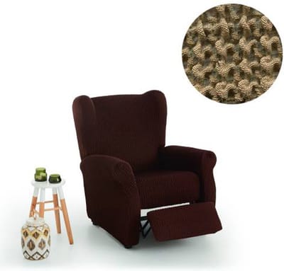 Belmarti® Stoelhoes Milos 65cm tot 90cm breed - Beige - Voor fauteuil met beweegbare voetenbank - Anti-statisch - Ademend katoen - Premium A-kwaliteit