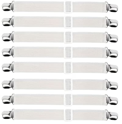 Livé® Hoeslaken clips – Wit 8 stuks Verstelbare Antislip Matrashouders