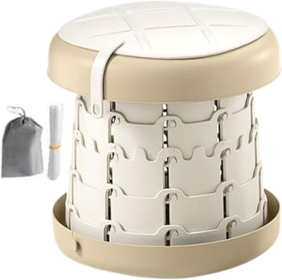 Opvouwbare Pot - Reistoilet Trainingspot - Zindelijkheidstraining Onderweg - Antislip Ontwerp - 25.8 x 26.8 cm - Lichtbruin