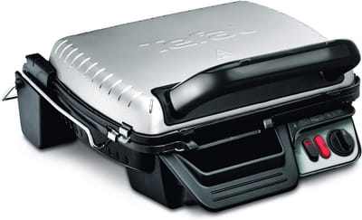Compacte Grill - Tafelgrill Binnen - Gezond Koken - 2-in-1 Functie - 1200 cm² Kookoppervlak - Edelstaal Zwart