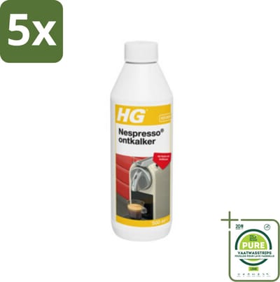 5 x HG Nespresso Ontkalker 500 ml - Grootverpakking - Nespresso Ontkalker - Koffiemachine Ontkalken - Kalk Verwijderen - Nespresso Onderhoud - Koffiemachine Schoonmaken