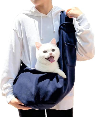 Draagzak Huisdieren - Reistas Kat Hond - Buiten Reizen - Verstelbaar Comfort - 35x35x6.5 cm - Blauw