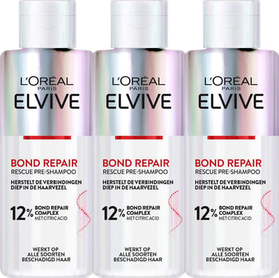 L'Oréal Paris Elvive Bond Repair Pre-Shampoo - Haarverzorging voor Beschadigd Haar - 3x 200ml