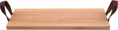 Bowls and Dishes | Puur Hout | Duurzaam | Beuken Serveertray met handgreep leer 49 x19,5cm