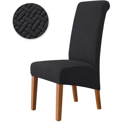 Housse Élastique pour Chaise Grande Taille Housse de Chaise Pas Chère Grande Élastique Siège de Maison pour Chaises de Salon Maison Salle à Manger 1pc black